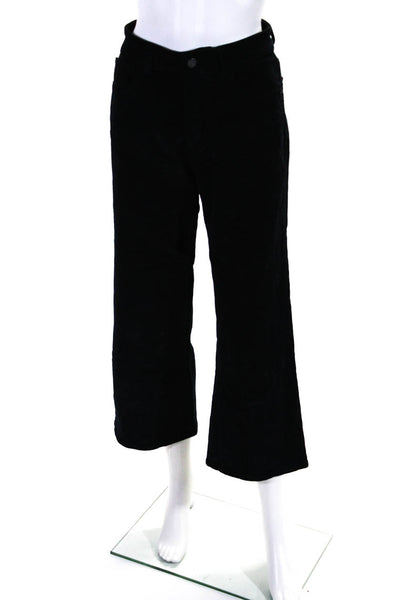 DL1961 Womens Mid Rise Cropped Wide Leg Corduroy Pants Black Size 24