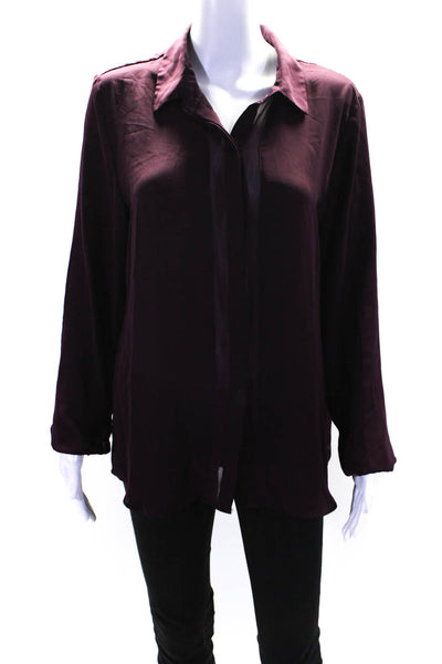 Robert Rodriguez Black Label Womens Button Down Blouse Purple Size Medium