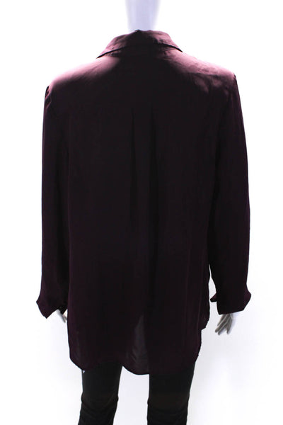 Robert Rodriguez Black Label Womens Button Down Blouse Purple Size Medium