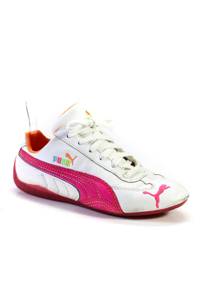 Puma Womens Leather Lace-Up Tied  Colorblock Running Sneakers White Size 6.5