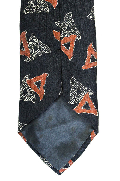 Giorgio Armani Mens Classic Width Abstract Printed Silk Tie Navy Red