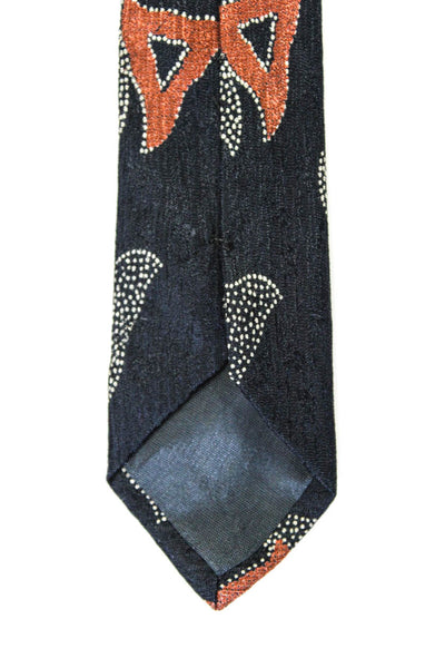 Giorgio Armani Mens Classic Width Abstract Printed Silk Tie Navy Red