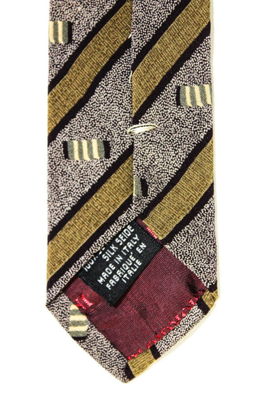 Giorgio Armani Cravatte Mens Classic Width Striped Silk Tie Brown