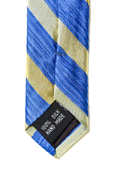 Michael Kors Mens Skinny Width Silk Striped Tie Blue Brown