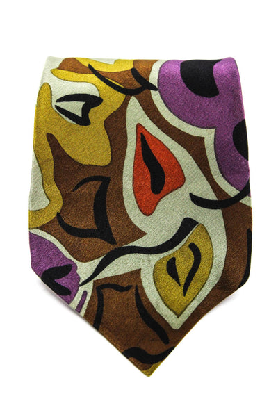 Missoni Cravatte Mens Classic Width Abstract Print Silk Tie Multicolored