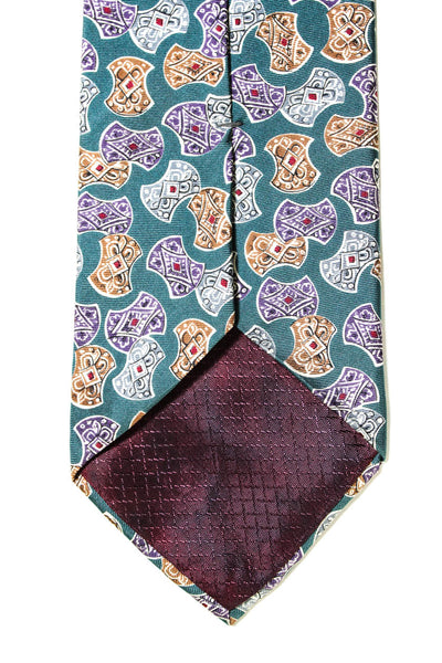 Christian Dior Mens Classic Width Abstract Silk Tie Green Multi