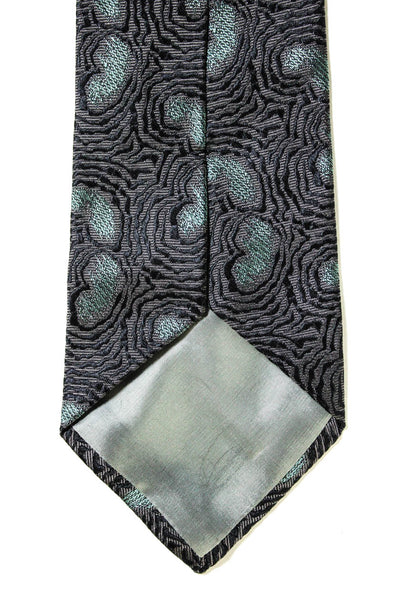 Giorgio Armani Mens Classic Width Abstract Silk Tie Gray Green Black