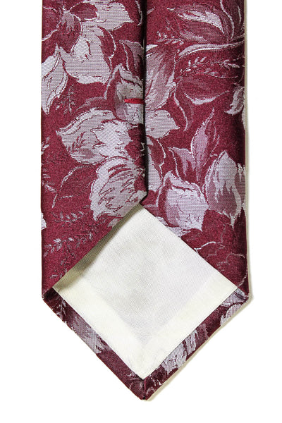 Givenchy Mens Classic Width Floral Print Silk Tie Red Gray