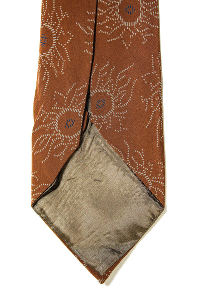 Giorgio Armani Mens Classic Width Abstract Print Silk Tie Brown Gray