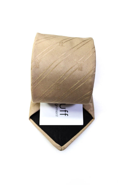 Lanvin Mens Dark Brown Striped Printed Tie