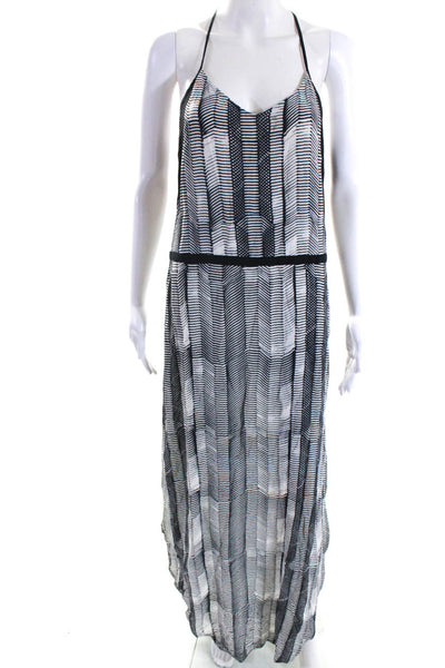 Sass & Bide Womens Sleeveless Herringbone Midi Dress Black White Size 4