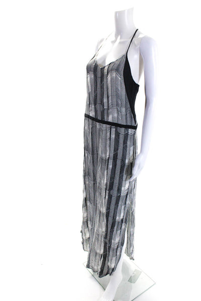 Sass & Bide Womens Sleeveless Herringbone Midi Dress Black White Size 4