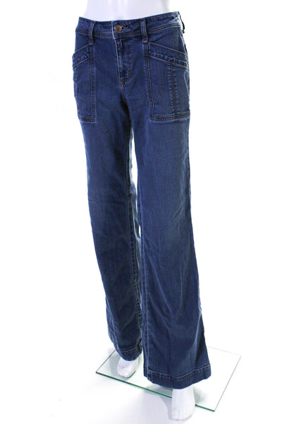 Level 99 Womens Cotton Denim Medium Wash Mid-Rise Flared Hem Jeans Blue Size 26