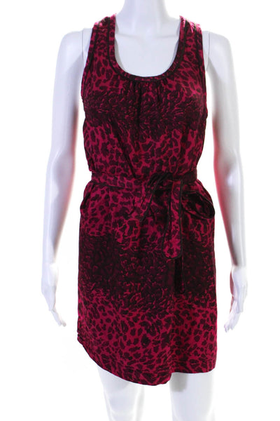 Marc By Marc Jacobs Womens Cheetah Print Sleeveless Mini Tank Dress Pink Size S