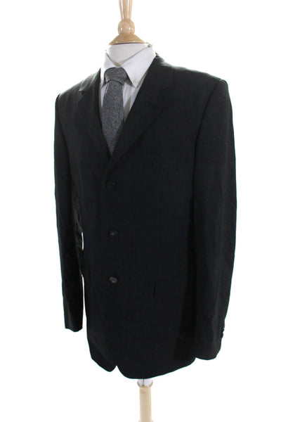 Hugo Hugo Boss Mens Charcoal Wool Three Button Long Sleeve Blazer Size 38