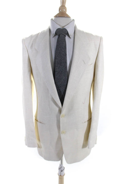 Daniel Hechter Mens White Two Button Long Sleeve Blazer Jacket Size 36