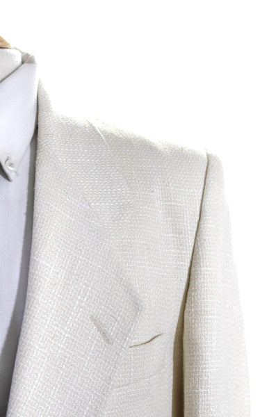 Daniel Hechter Mens White Two Button Long Sleeve Blazer Jacket Size 36