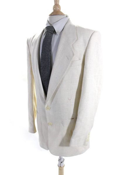 Daniel Hechter Mens White Two Button Long Sleeve Blazer Jacket Size 36