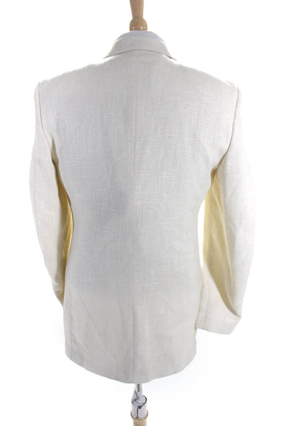 Daniel Hechter Mens White Two Button Long Sleeve Blazer Jacket Size 36