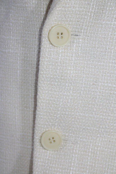 Daniel Hechter Mens White Two Button Long Sleeve Blazer Jacket Size 36