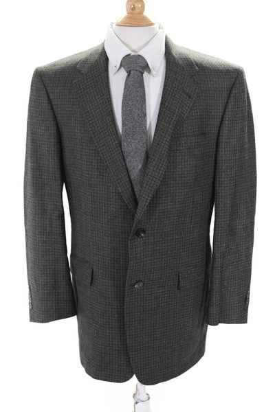 Hart Schaffner Marx Mens Striped Print Collared Buttoned Blazer Gray Size EUR42