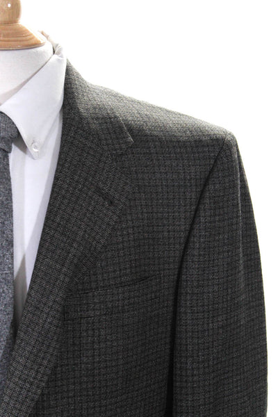 Hart Schaffner Marx Mens Striped Print Collared Buttoned Blazer Gray Size EUR42