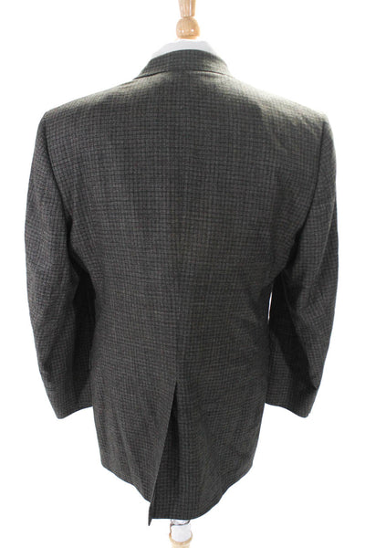 Hart Schaffner Marx Mens Striped Print Collared Buttoned Blazer Gray Size EUR42