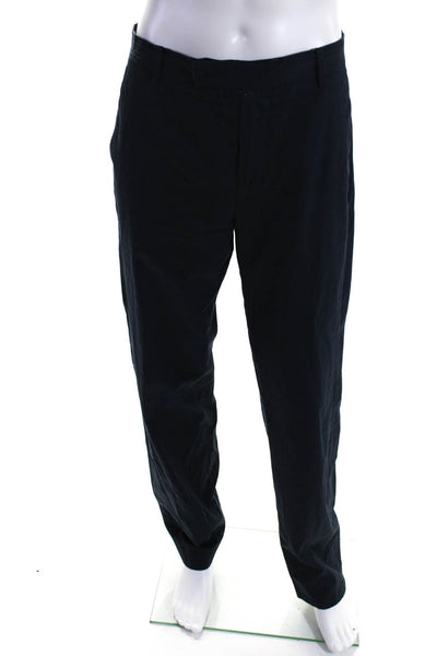 Elie Tahari Mens Pleated Front Straight Leg Dress Pants Navy Blue Size 34