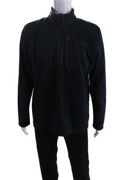 The North Face Mens Long Sleeves Turtleneck Sweater Navy Blue Size Extra Large