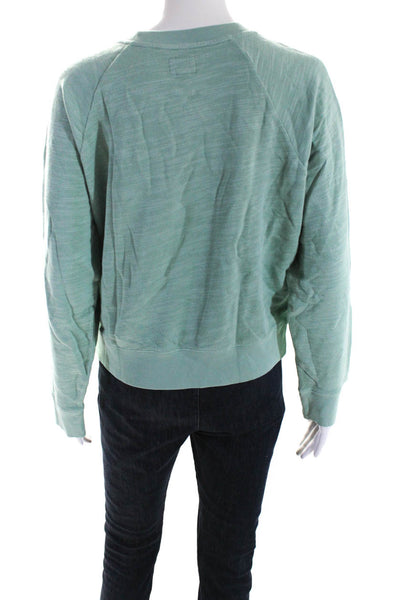 J Crew Women's Crewneck Long Sleeves Pullover Sweatshirt Green Size S