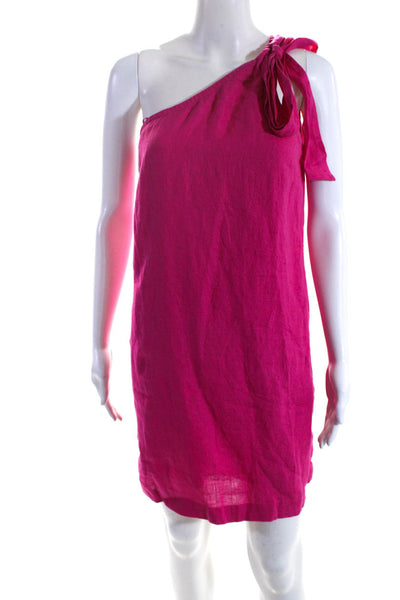 J Crew Women's Asymmetrical Sleeveless A-Line Linen Mini Dress Pink Size XS