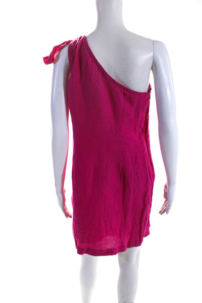 J Crew Women's Asymmetrical Sleeveless A-Line Linen Mini Dress Pink Size XS