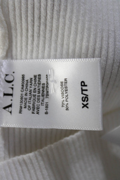 A.L.C. Womens Short Sleeves Crew Neck Pullover Sweater White Size Extra Small