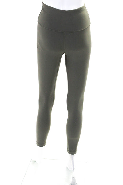 Lululemon Womens High Rise Pull On Athletic Leggings Olive Green Size 6