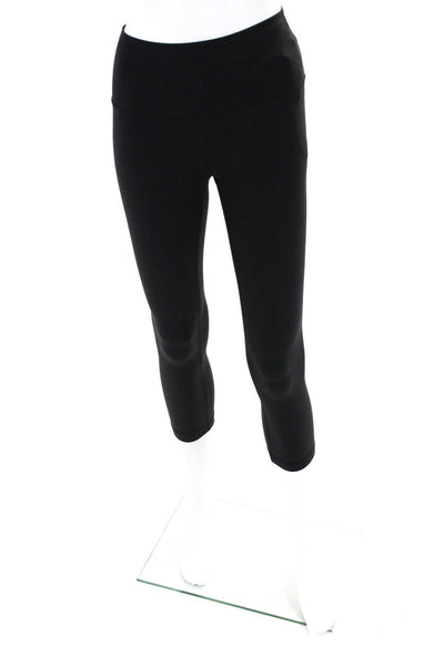 Lululemon Womens Mid Rise Stretch Cropped Athletic Leggings Black Size 4