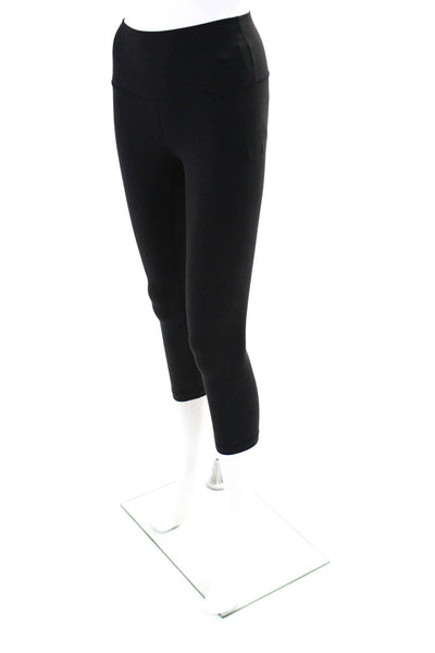 Lululemon Womens Mid Rise Stretch Cropped Athletic Leggings Black Size 4