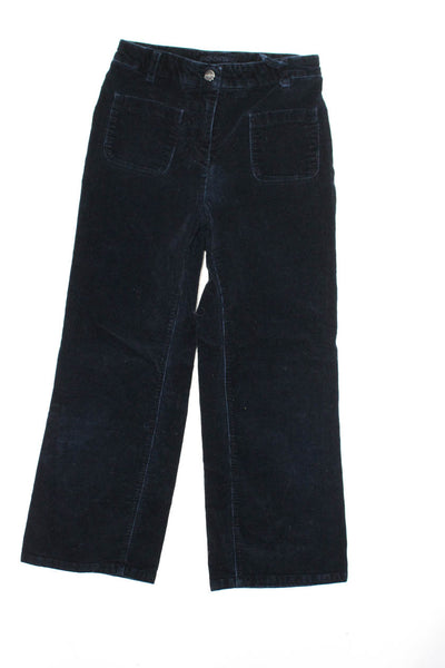 Jacadi Girls Button Closure Straight Leg Pockets Pant Navy Blue Size 10