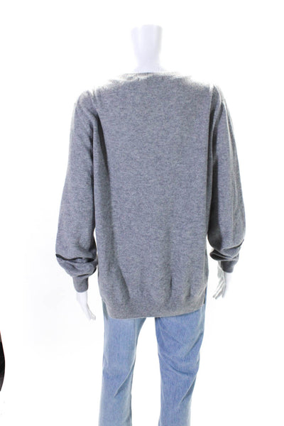 Elaine Kim Womens Wool Knit Cut Out Button Down Sweater Cardigan Gray Size XL