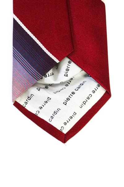 Pierre Cardin Paris Mens Vintage Diagonal Stripe Skinny Tie Red Purple