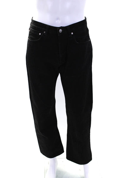 Sandro Mens Black Cotton Fly Button Regular Straight Leg Denim Jeans Size 31