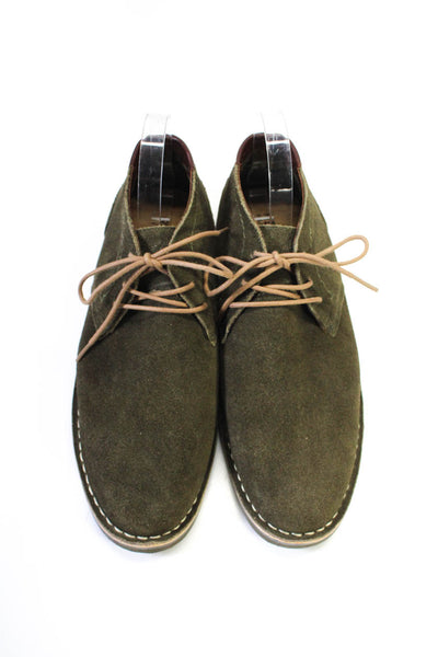 Kenneth Cole Reaction Mens Suede Desert Sun Ankle Boots Green Size 10.5 Medium