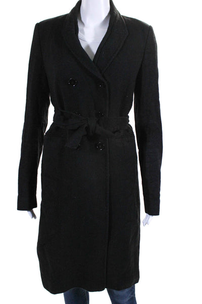 Victoria Beckham Women's Collared Long Sleeves Button Up Coat Black Size 6