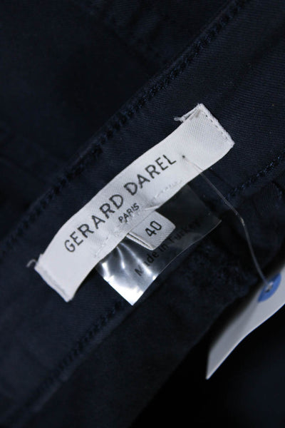 Gerard Darel Mens Button Closure Flat Front Straight Leg Casual Pant Blue Size 4