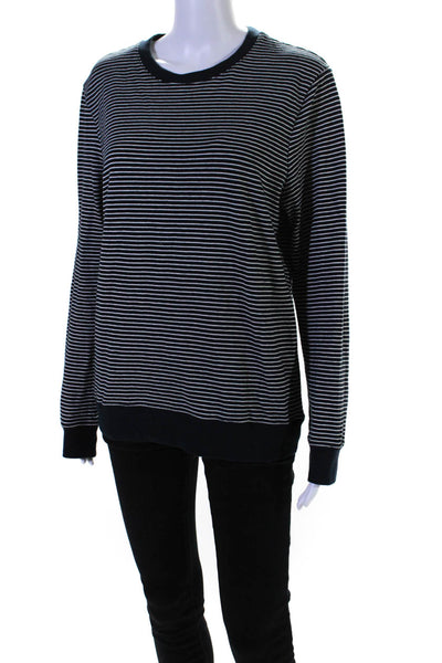 A.P.C. Womens Navy Cotton Striped Crew Neck Long Sleeve Sweatshirt Size M