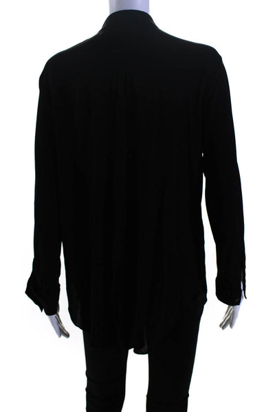 Polo Ralph Lauren Womens 3/4 Sleeve Collarless Knit Shirt Black Size Medium