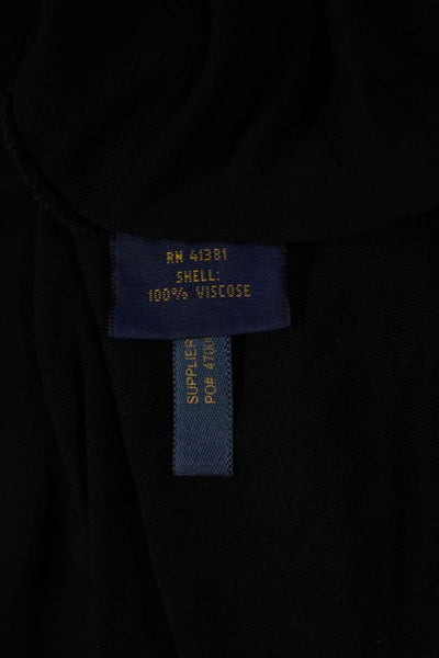 Polo Ralph Lauren Womens 3/4 Sleeve Collarless Knit Shirt Black Size Medium