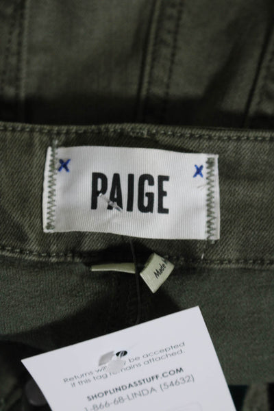 Paige Womens Mid Rise Slim Skinny Cropped Jeans Pants Olive Green Size 23