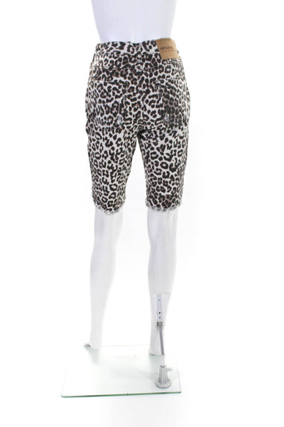 One Teaspoon Womens Cotton Leopard Print Distressed Shorts Multicolor Size 23