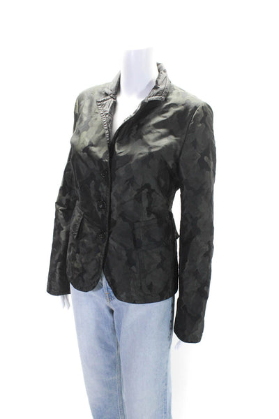 Armani Collezioni Women's Long Sleeves Button Down Camouflage Jacket Size 42