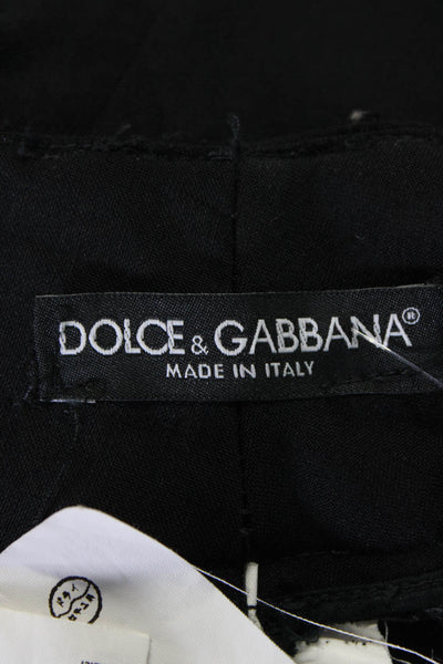 Dolce & Gabbana Women's Flat Front Straight Leg Dress Pant Black Size 40